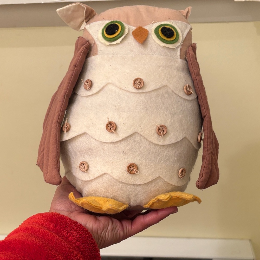 Marshalls Plush Owl Bird Toy - Cream and Brown